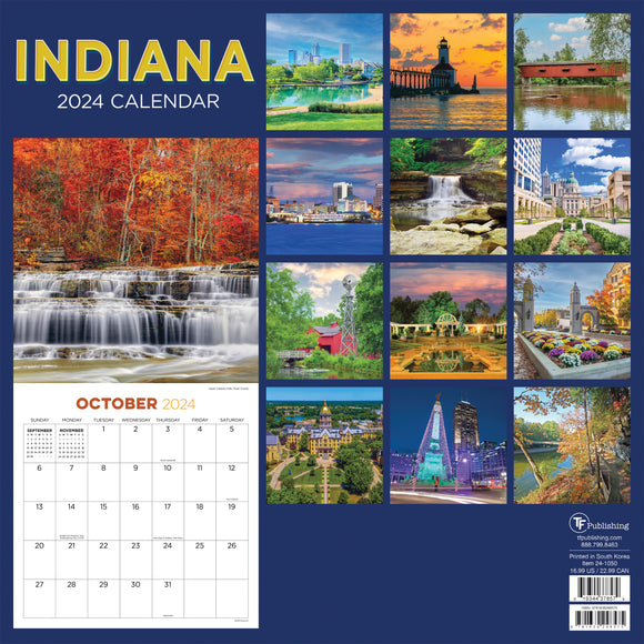 2024 Indiana Wall Calendar TF Publishing Calendars + Planners