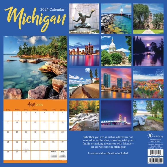 2024 Michigan Wall Calendar TF Publishing Calendars + Planners
