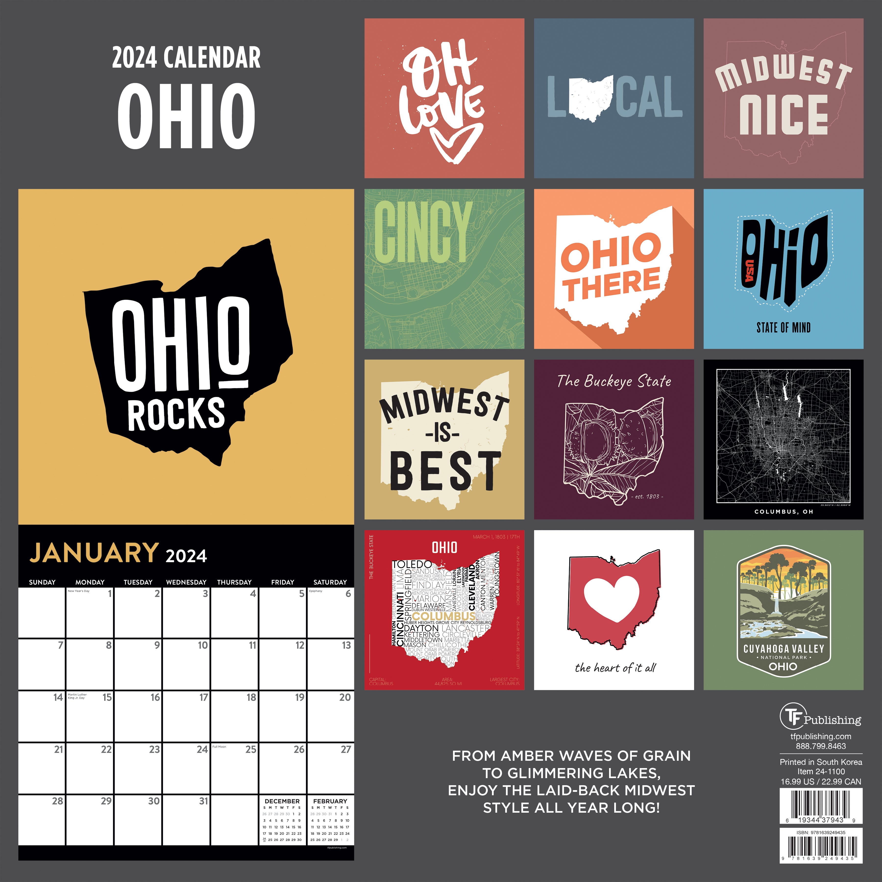 2024 Home Ohio Wall Calendar TF Publishing Calendars + Planners