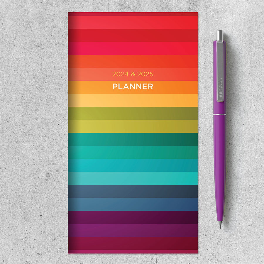 2024-2025 Rainbow Stripe Small Monthly Pocket Planner TF Publishing  Calendars Planners Journals Stationery