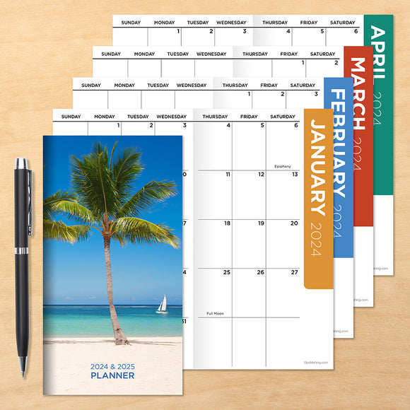 20242025 Tropical Beach Small Monthly Pocket Planner TF Publishing