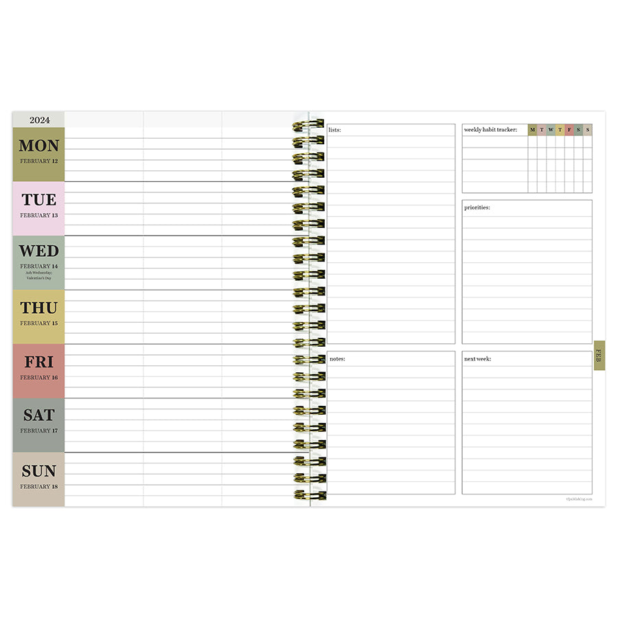 2024 Vintage Botanical Medium Weekly Monthly Planner, TF Publishing