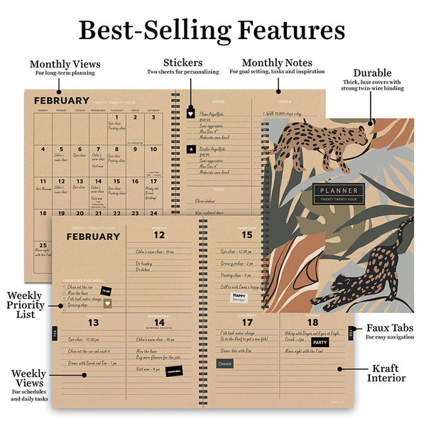 2024 In the Jungle Large Weekly Monthly Planner TF Publishing