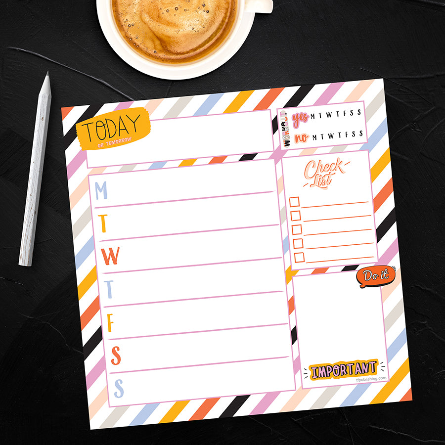 Super Stripe Weekly Square Schedule Pad - 0